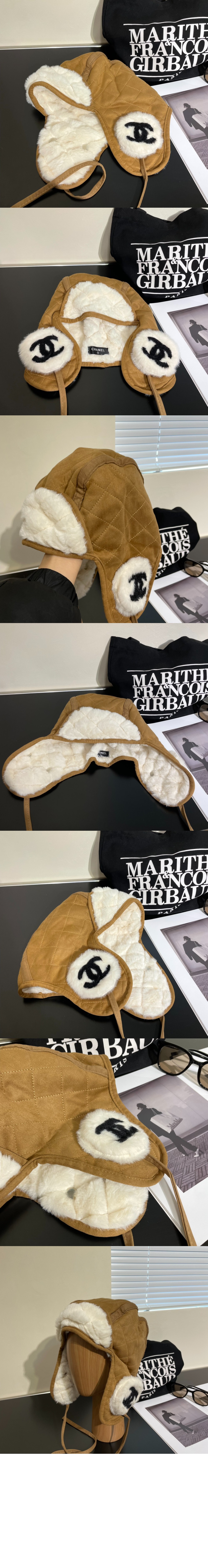 샤넬 리버서블 양가죽 모자 AA9447