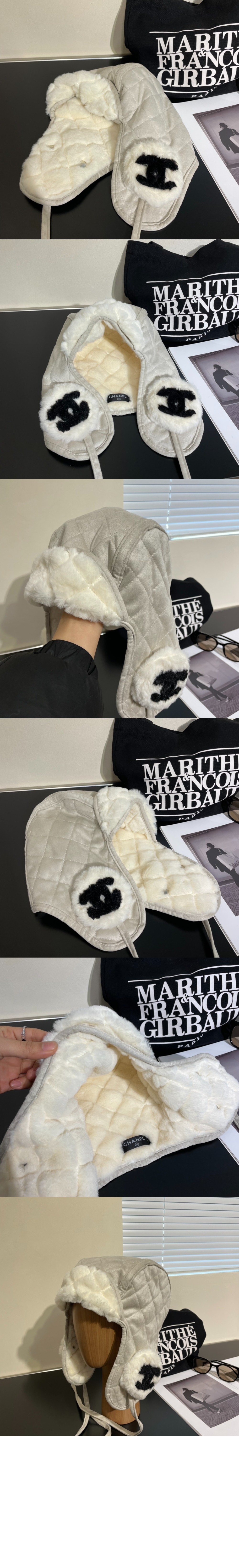 샤넬 리버서블 양가죽 모자 AA9447