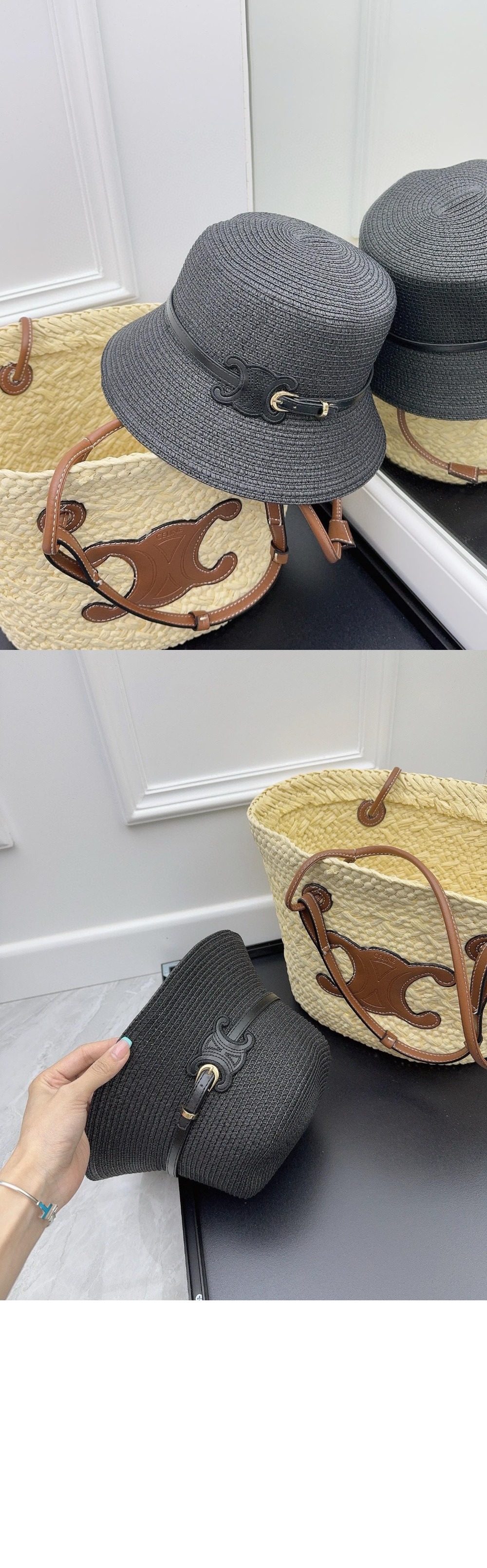 셀린느 밀짚모자 버킷햇 2A66T1