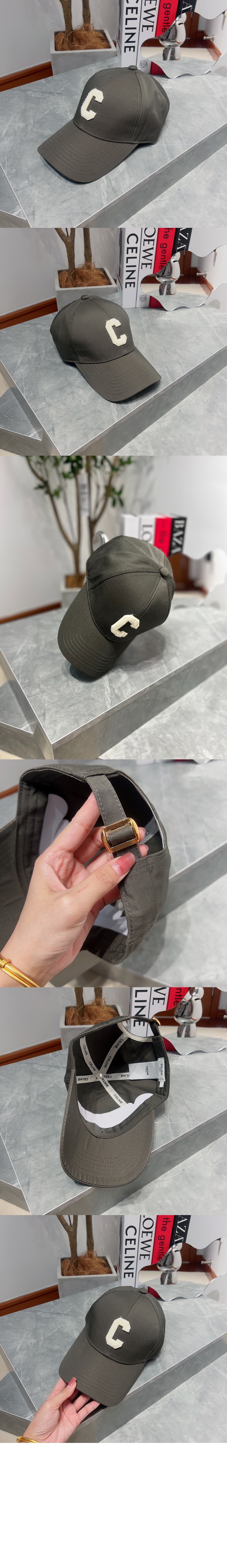 셀린느 코튼 이니셜 베이스볼 캡 2AUY89