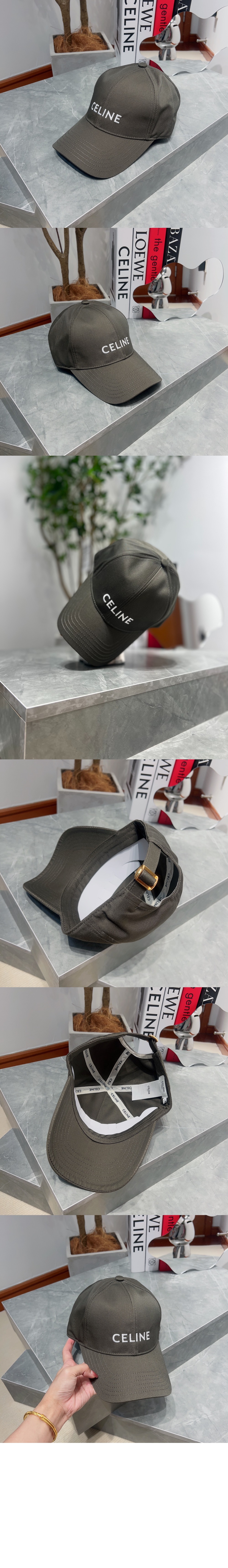 셀린느 드릴 코튼 베이스볼 캡 2AUA12