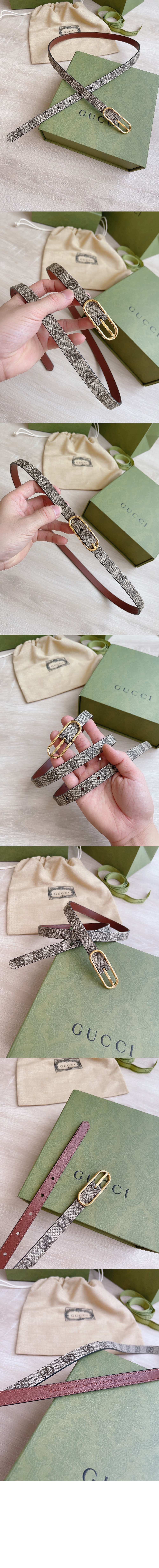 구찌 좁은 캔버스 벨트 649492