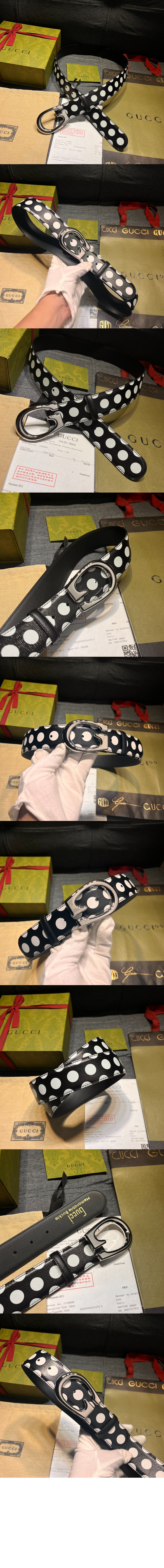 구찌 G버클 도트 벨트 709954