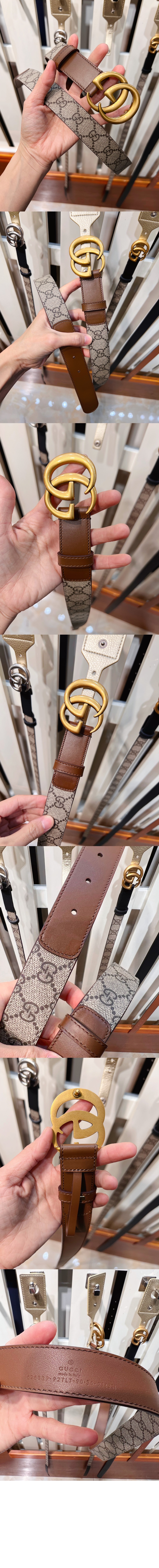 구찌 GG 마몽 씬 벨트 625839
