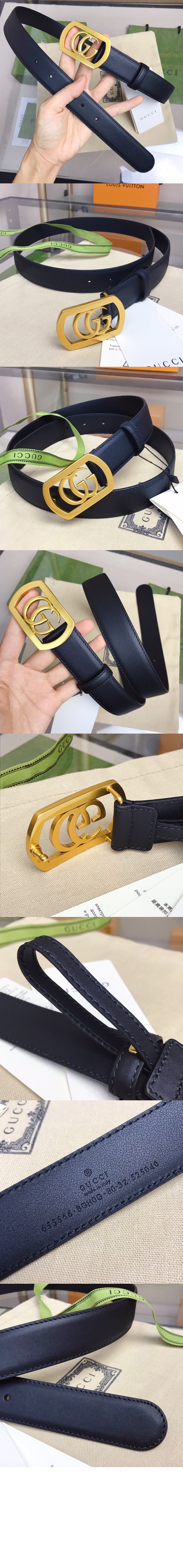 구찌 더블 G 스퀘어 버클 벨트 575587