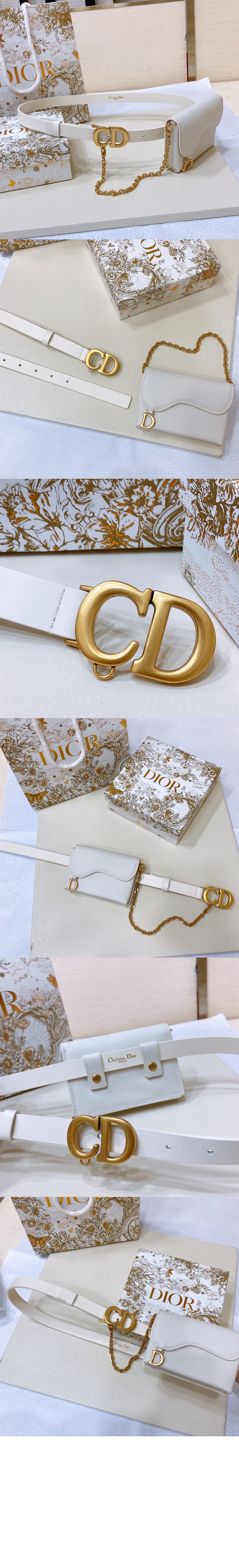 디올 안장 탈착식 파우치 벨트 B0454