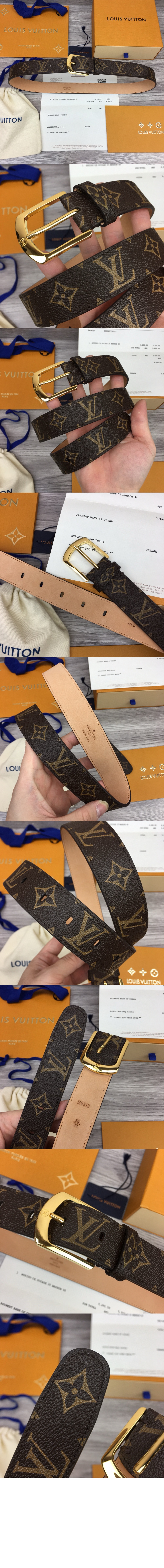 루이비통 골드 버클 엘립스 모노그램 벨트 M6919U