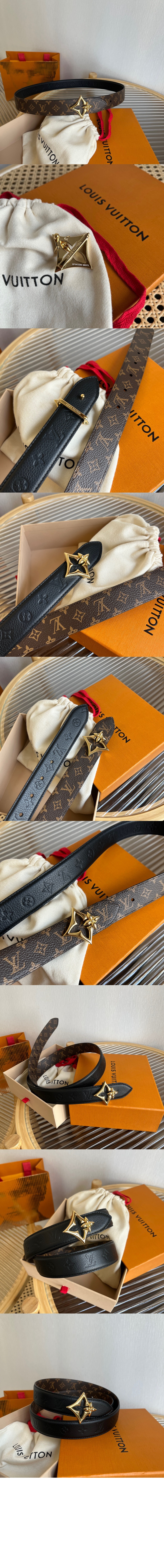 루이비통 V 플라워그램 리버서블 벨트 M8373U