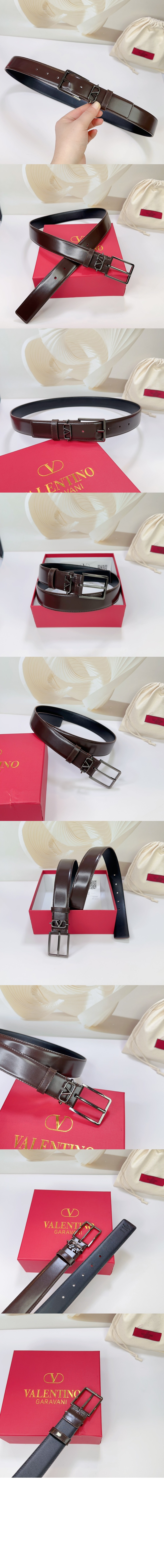 발렌티노 V 로고 벨트