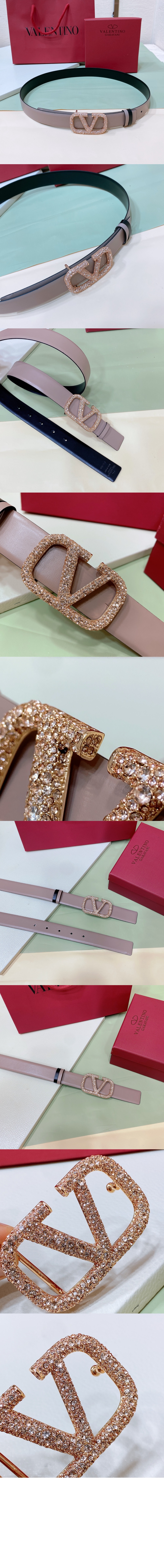 발렌티노 양면 송아지 가죽 벨트