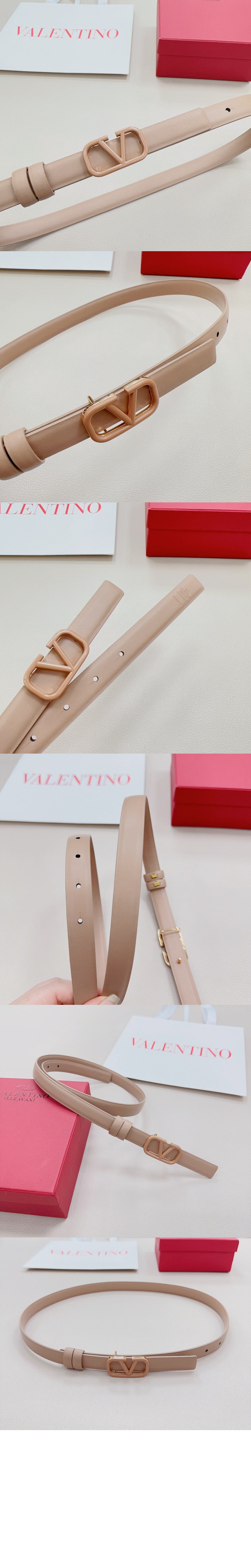 발렌티노 시그너처 광택송아지 가죽 벨트