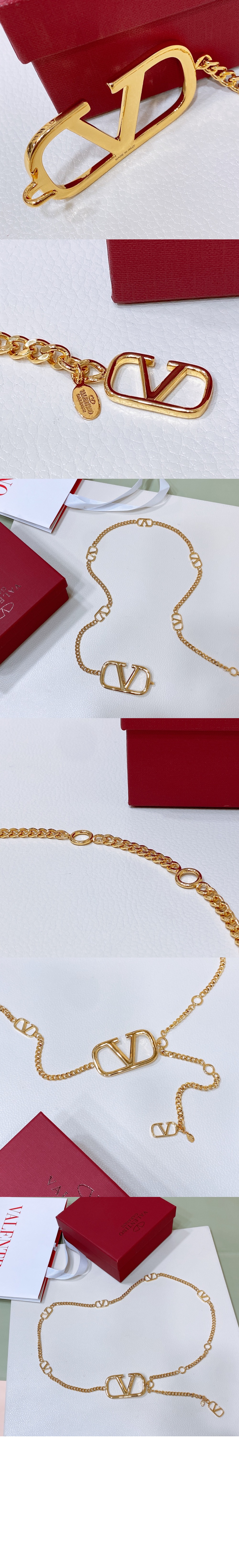 발렌티노 브이로그 로고 체인 벨트