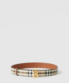 버버리 체크 레더 TB 벨트 80704101