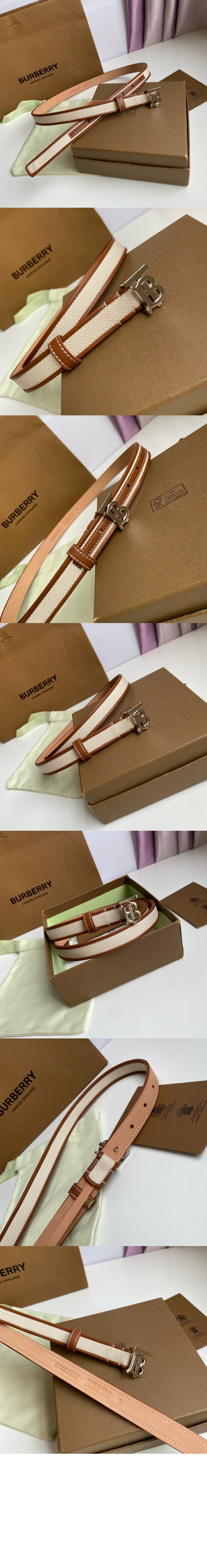 버버리 캔버스 레더 TB 벨트 80442671