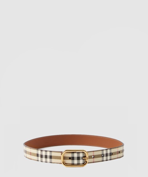 버버리 체크 레더 벨트 80660591