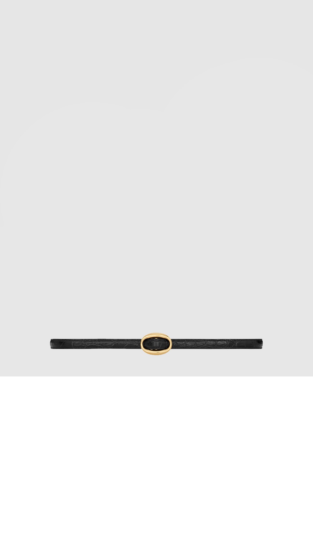 생로랑 크로커다일 오벌 버클 슬림 벨트 756959