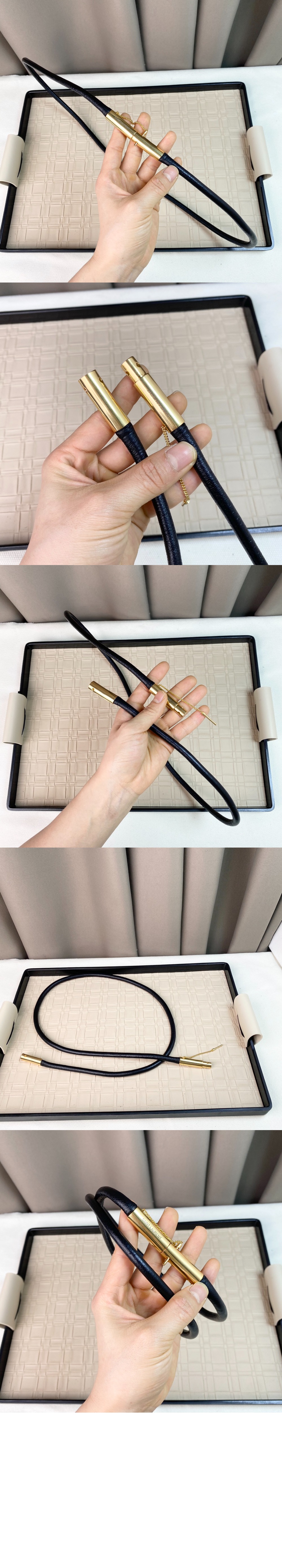 생로랑 부드러운 가죽 소재의 T-바 버클 벨트 756469