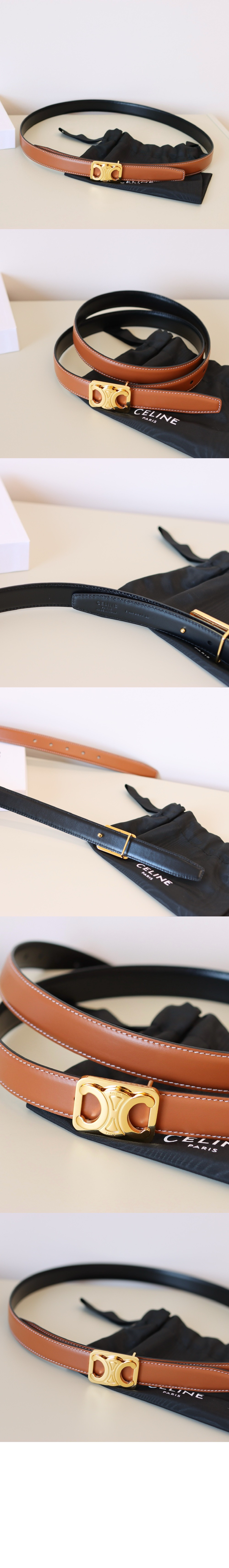 셀린느 미디엄 리버서블 프레임 트리옹프 벨트 45BIZ3
