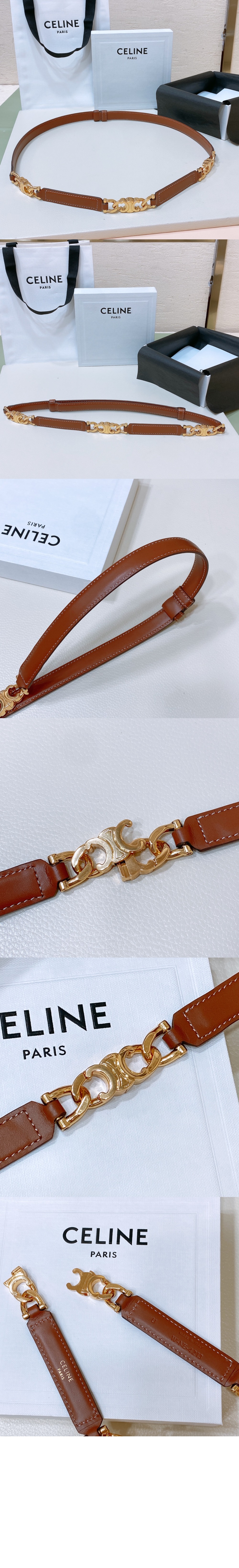 셀린느 스몰 트리옹프 구르메트 어드저스터블 벨트 45BGC3