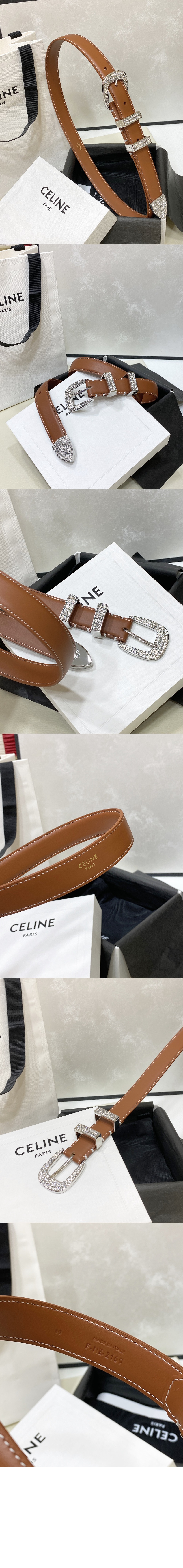 셀린느 빈티지 소가죽 워터 다이아몬드 벨트 45BFF3