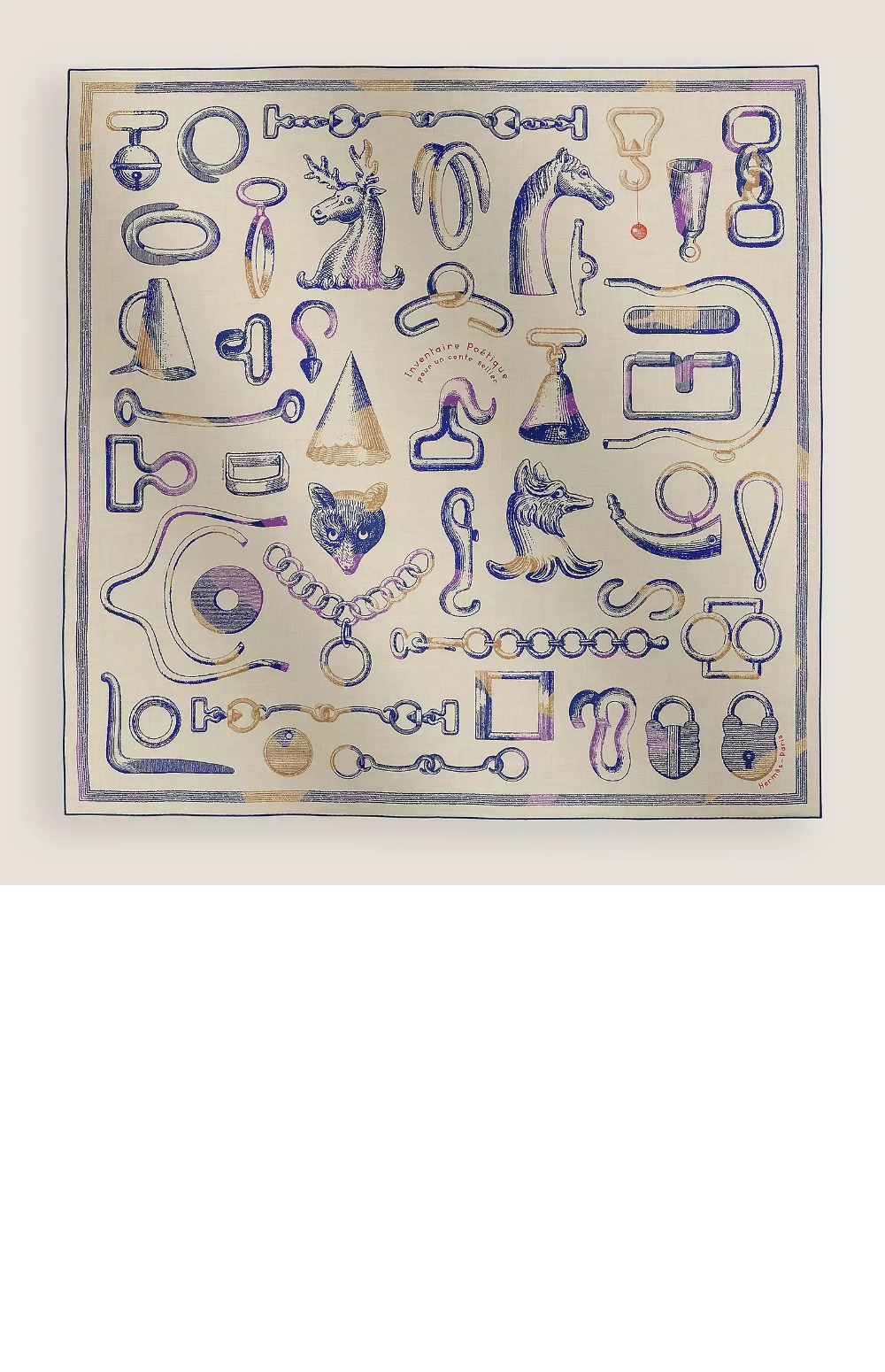 에르메스 Inventaire Poetique pour un Conte Sellier 스카프 90