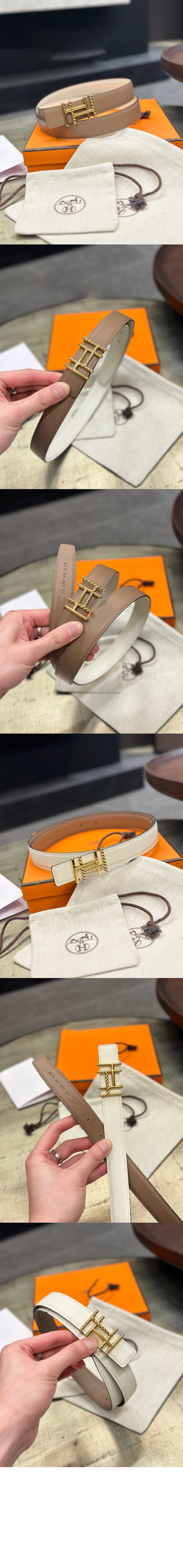 에르메스 양면 가죽 벨트