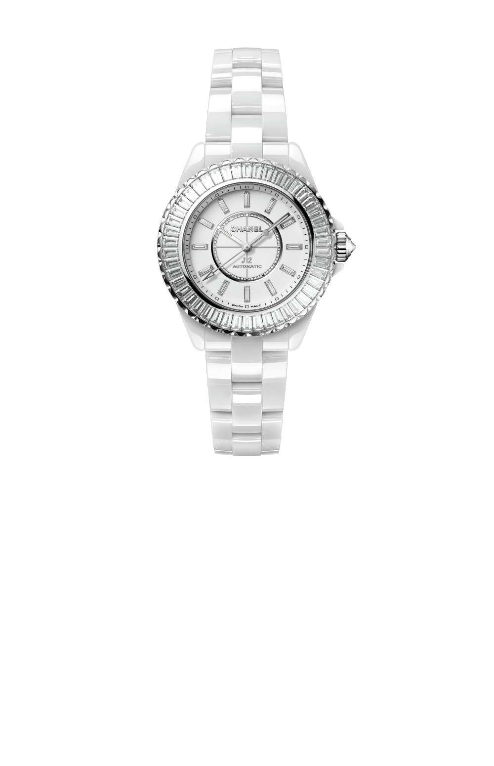 샤넬 J12 바게트 다이아몬드 베젤 워치 12.2 33 H7430