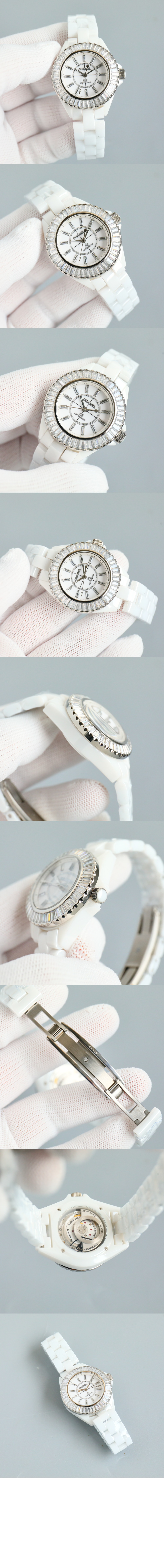 샤넬 J12 바게트 다이아몬드 베젤 워치 12.2 33 H7430