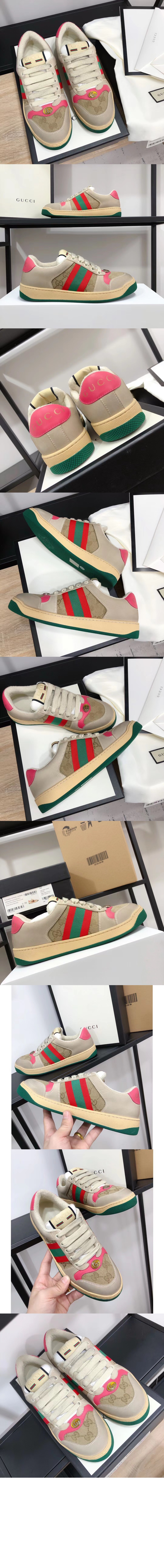 구찌 스크리너 가죽 스니커즈 570443