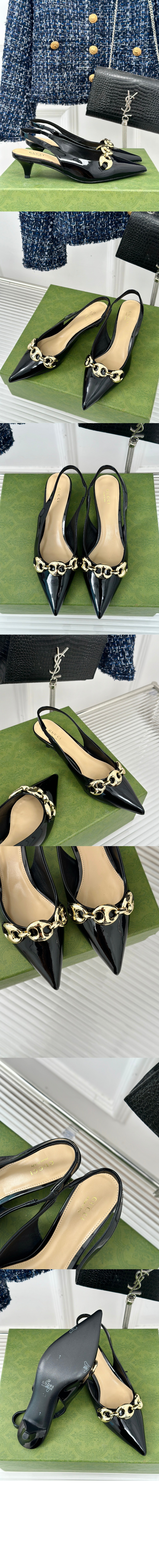 구찌 마리나 체인이 슬링백 펌프스 794372