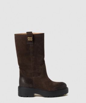 미우미우 스웨이드 가죽 부츠 5U270E