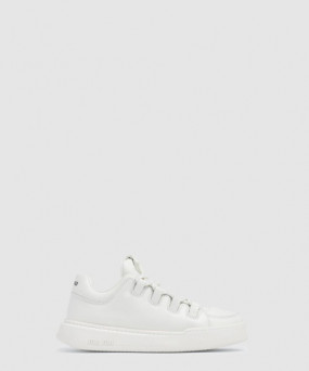 미우미우 블리치드 가죽 스니커즈 5E912D