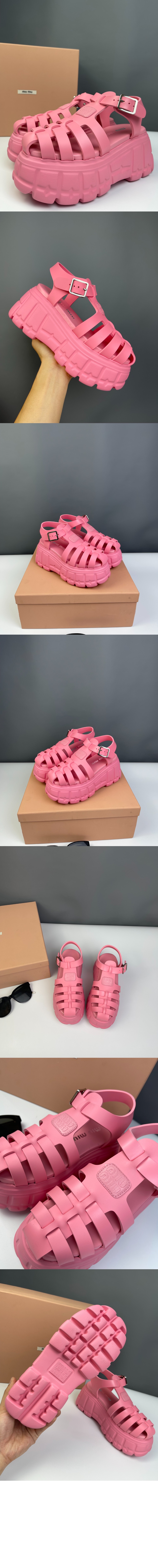 미우미우 EVA 플랫폼 케이지 샌들 5X140E