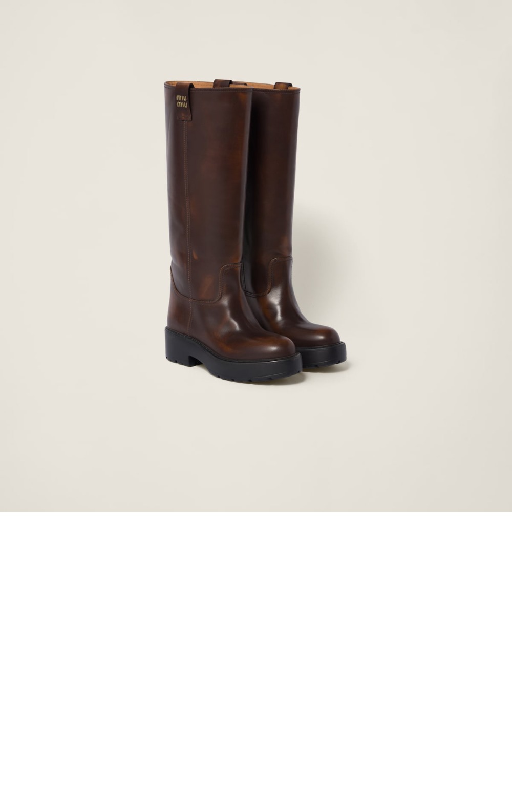 미우미우 퓌메 가죽 부츠 5W971D
