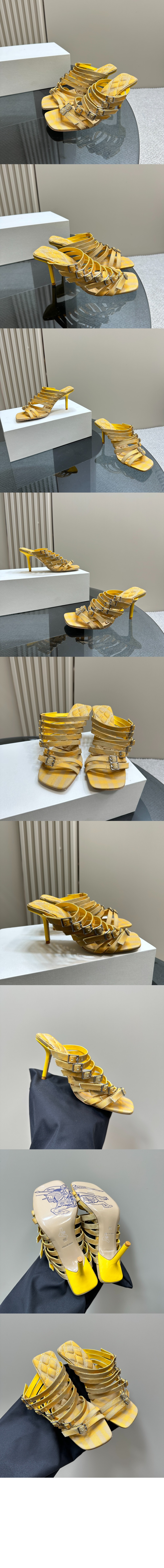 버버리 체크 코튼 스텝 샌들 80774701