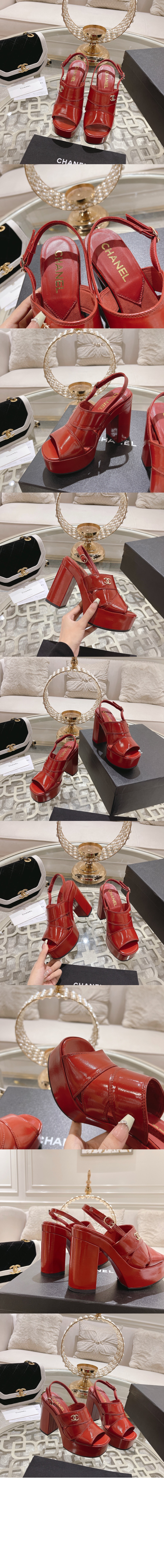 샤넬 페이던트 가죽 샌들 G45016