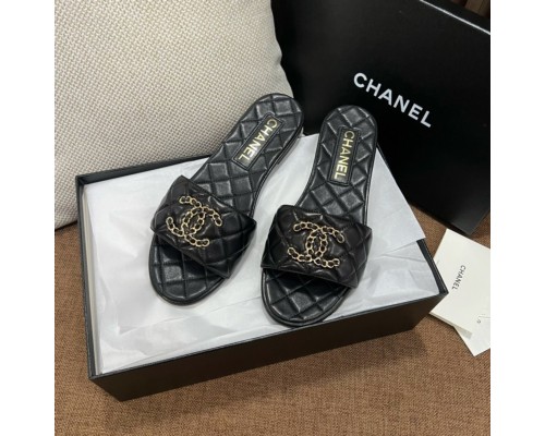 샤넬 CC로고 퀼팅 뮬 슬리퍼 슈즈