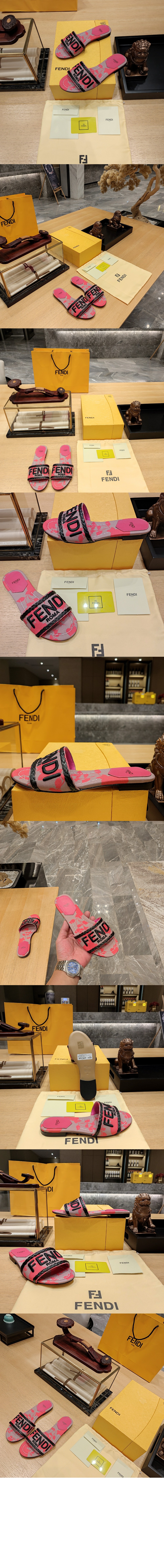 펜디 와이드 자수 패션 슬리퍼 8R8092