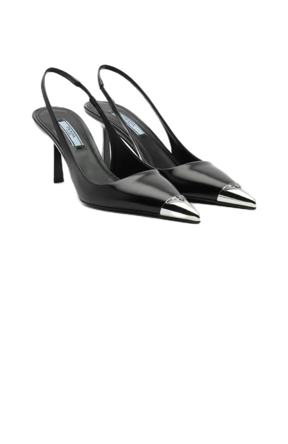 프라다 브러쉬드 가죽 슬링백 펌프스 1I903M