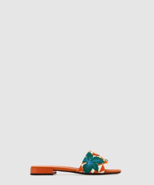 프라다 샌들 자수 패브릭 슬라이드 1XX652