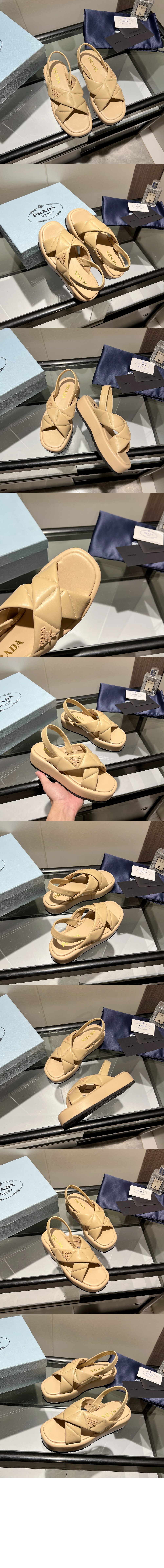 프라다 팅 나파 레더 플랫폼 샌들 1XZ749