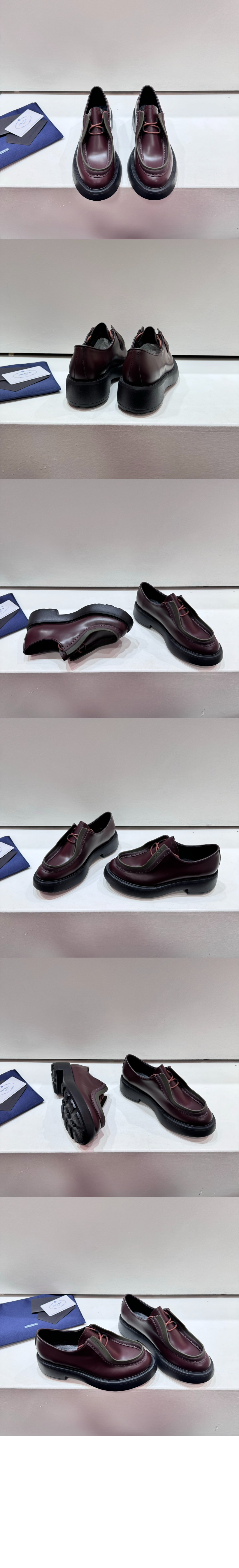 프라다 러쉬드 레이스업 로퍼 2EG421