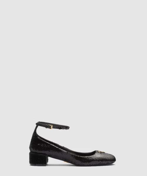 프라다 시퀸 새틴 펌프스 1I358N