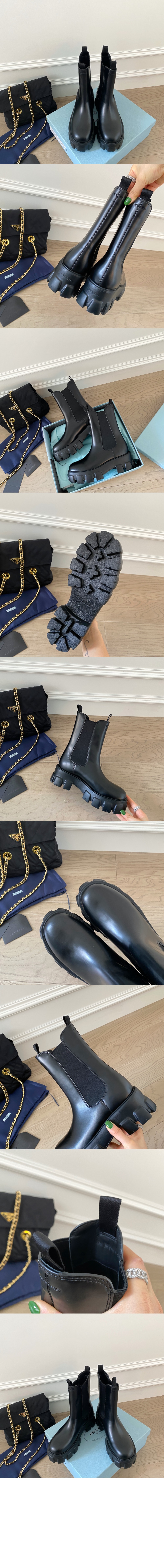 프라다 모노리스 브러시드 레더 부츠 1U749M