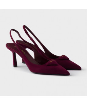 프라다 스웨이드 슬링백 펌프스 궆 7.5CM