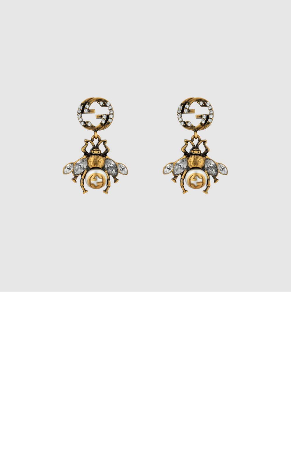 구찌 인터로킹 G 디테일의 벌 디테일 귀걸이 629817