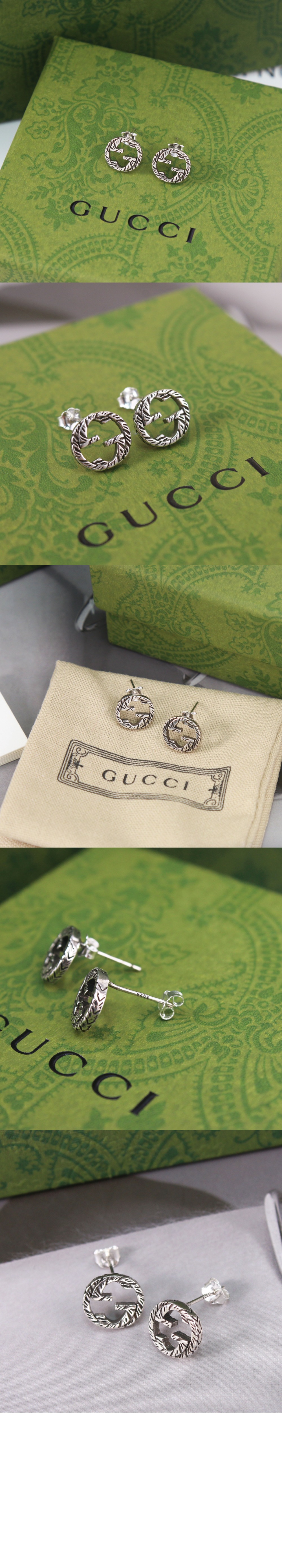 구찌 실버 인터로킹 G 귀걸이 457109
