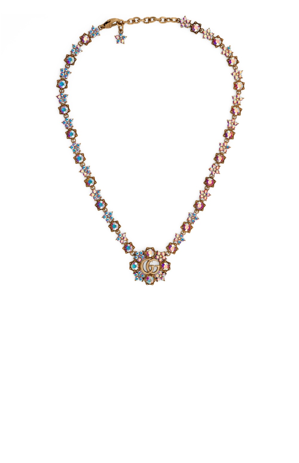 구찌 크리스털 꽃 목걸이 753805