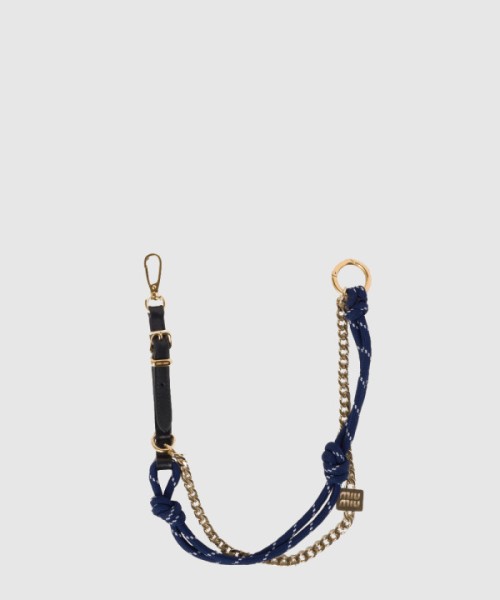 미우미우 가죽 코드 및 메탈 트릭 코냑토바코 5TL510