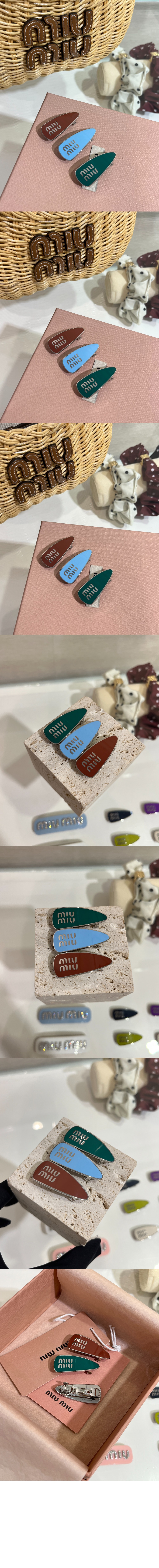 미우미우 에나멜 메탈 클립 5IF216